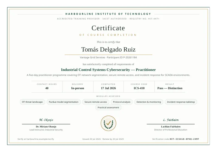 Training certificate PDF template